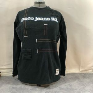 Paco Jeans Ltd  LS waffle knit Black shirt.  XL